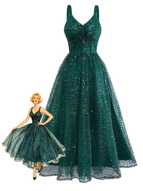 A-Line Cocktail Dress Emerald Green Sequin V-Neck Dress 2026 With Sparkling Tulle Overlay and Tea-Length Hem A-Line Cocktail Dress Emerald Green Sequin V-Neck Dress 2026 With Sparkling Tulle Overlay and Tea-Length Hem
