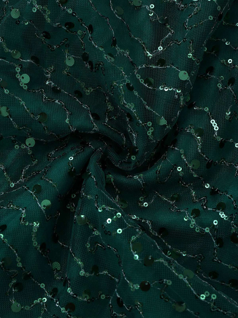 Green 1930s Twisted Sequin Mesh Dress | Retro Stage Green 1930s Twisted Sequin Mesh Dress | Retro Stage