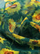 Green 1940s Chiffon Sunflowers Cover-up, vintage fashion, retro style - perfect for women who love vintage and retro fashion