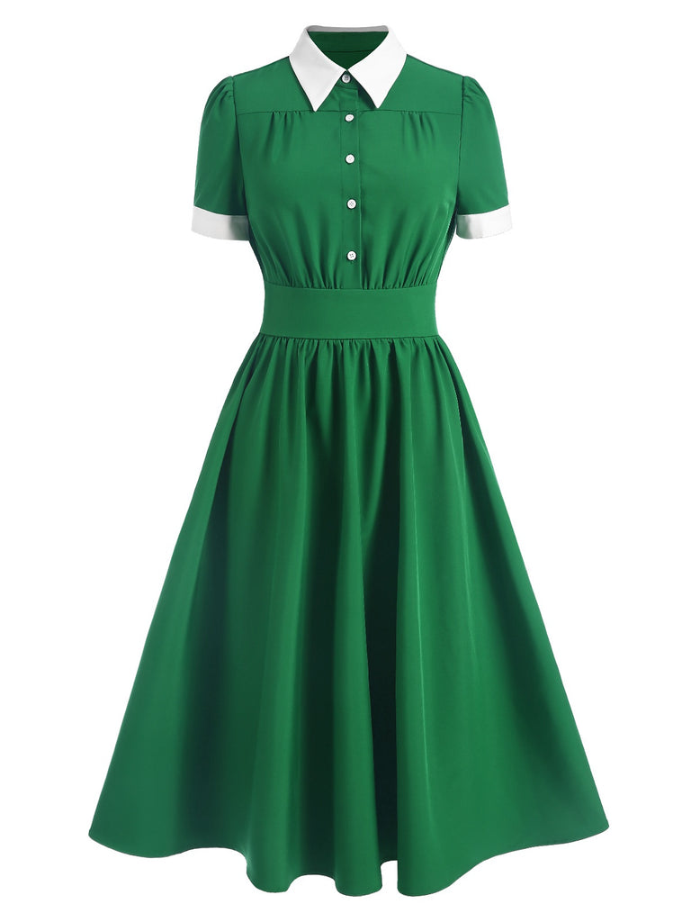 strapless open back dress Emerald Green Wool Vintage Shirt Dress 1970s S