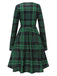 Green 1940s Crew Neck Tartan Dress, vintage dress, retro fashion - perfect for women who love vintage and retro fashion