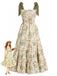Elegant Green 1940s Vintage Floral Dress 1
