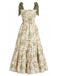 Elegant Green 1940s Vintage Floral Dress 3