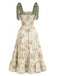 Elegant Green 1940s Vintage Floral Dress 2