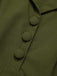 She slips into this Green 1940s Lapel Buttoned Solid Dress and suddenly it's a 1940s daydream