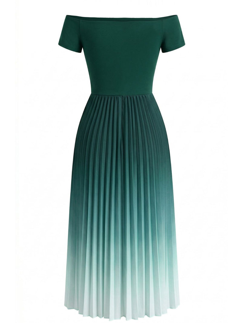 green gradient dress Romantic Gradient Green Draped Beaded Mermaid Evening Dress with Overskirt SS293