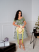 She slips into this Green 1940s Off-Shoulder Stripes Bow Belted Dress and suddenly it's a 1940s daydream