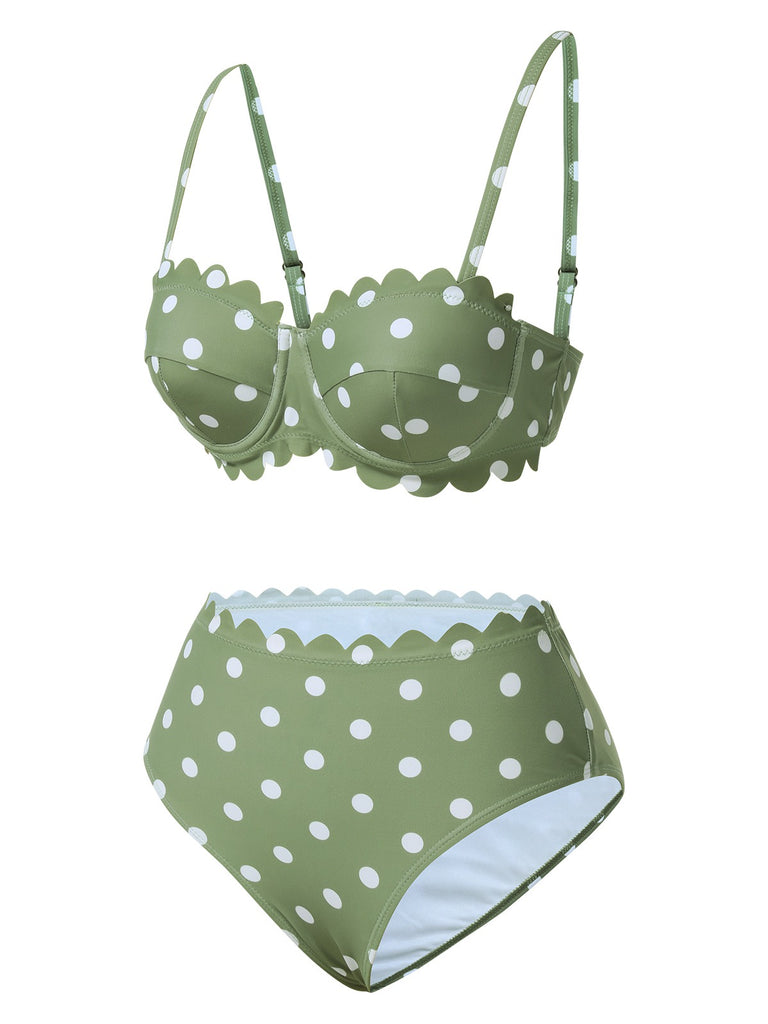 1940s Petal Edge Polka Dots | 1940s | vintage swimsuit, retro beachwear