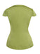 This Green 1940s Satin V-Neck Buttons Shirt brings 1940s soul to her everyday
