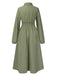 This Green 1940s Shirt Neck Long Sleeve Solid Dress wraps her in 1940s elegance, one twirl at a time