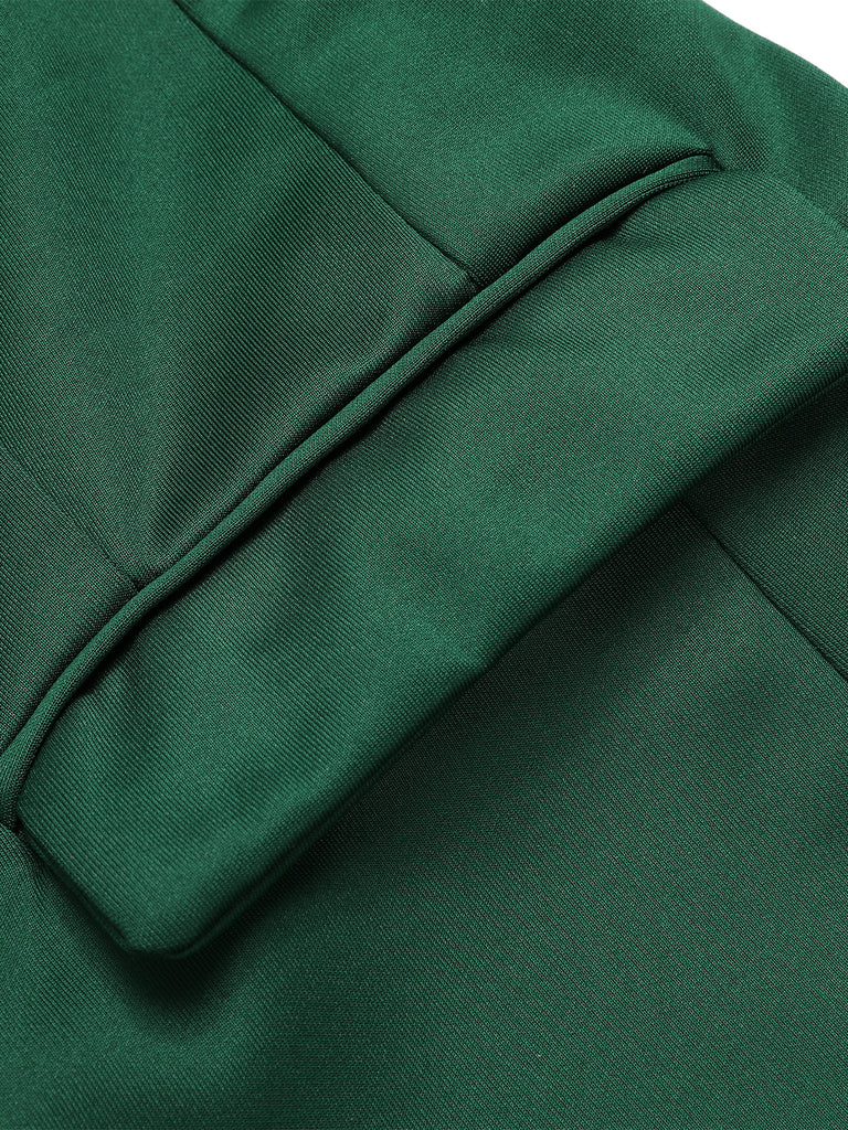 Green 1940s Solid Double-Breasted Coat, vintage coat, retro outerwear - perfect for women who love vintage and retro fashion