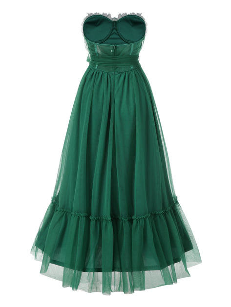 emerald green tube dress Retro Stage Solid Mesh Maxi SCHL000027_B_M Indian Clothes: Buy New Flattering ruched detail across Size:33W