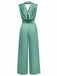 Green 1940s Solid Mock Jumpsuit | vintage romper, retro jumpsuit, playful style - perfect for retro fashion enthusiasts