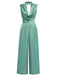 Green 1940s Solid Mock Jumpsuit: timeless 1940s elegance she makes her own