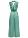 This Green 1940s Solid Mock Jumpsuit whispers 1940s secrets to those who notice