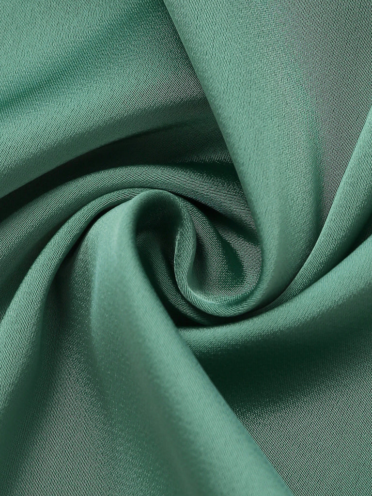 Green 1940s Solid Mock Jumpsuit — 1940s vintage charm for her modern wardrobe