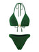 Green 1940s Solid Starfish Sequined Bikini Set: beautiful vintage swimwear, retro swimsuit, pin-up style with timeless appeal