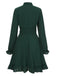 Green 1940s Solid Textured Bow Collar Dress, vintage dress, retro fashion - perfect for women who love vintage and retro fashion