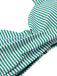 Green 1940s Striped Halter Swimsuit Set: 1940s Riviera elegance, reimagined for her