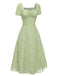 Green 1940s Sweetheart Ditsy Floral Dress — the kind of 1940s dress that makes strangers smile