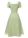 Green 1940s Sweetheart Ditsy Floral Dress — the kind of 1940s dress that makes strangers smile