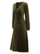 Green 1940s Velvet Petal Collar Dress, vintage dress, retro fashion - perfect for women who love vintage and retro fashion