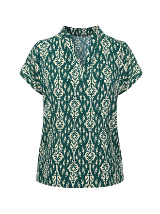 Green 1940s Vintage All-Over Print Blouse, vintage top, retro blouse - perfect for women who love vintage and retro fashion