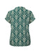 Green 1940s Vintage All-Over Print Blouse, vintage top, retro blouse - perfect for women who love vintage and retro fashion
