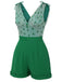 Green 1950s Avocado Mesh V-Neck Romper, vintage romper, retro jumpsuit - perfect for women who love vintage and retro fashion