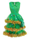 This Green 1950s Christmas Tree Tiered Dress Set wraps her in 1950s elegance, one twirl at a time
