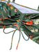 [Plus Size] Green 1950s Floral Drawstring Swimsuit Set, vintage swimsuit, pin-up swimwear - perfect for women who love vintage and retro fashion