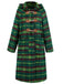 Green 1950s Gingham Plaid Hooded Coat - vintage fashion, retro style