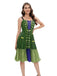 Green 1950s Halloween Double Straps Patchwork Dress — the kind of 1950s dress that makes strangers smile