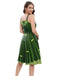 Green 1950s Halloween Double Straps Patchwork Dress — a 1950s silhouette that turns sidewalks into runways
