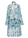 This Green 1950s Halter Plants Print Swimsuit & Cover-Up carries 1950s vacation dreams in every stitch