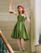 Green 1950s Off-Shoulder Vintage Dress: timeless style reimagined