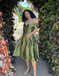 Green 1950s Off-Shoulder Vintage Dress: timeless style reimagined