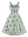 Green 1950s Plaid Floral Mesh Patchwork Dress, vintage dress, retro fashion, rockabilly, pin-up fashion - perfect for women who love vintage and retro fashion