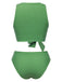 This Green 1950s Polka Dots Bow Swimsuit carries 1950s vacation dreams in every stitch