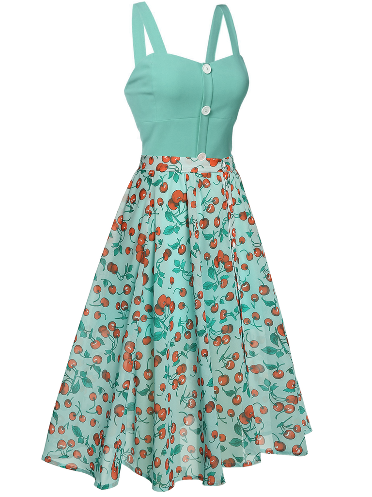 Green 1950s Romper & Cherry Skirt: 1950s grace for the woman who dances through life
