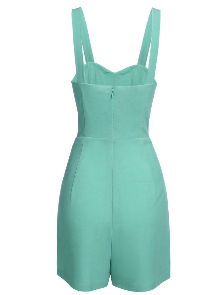 She sways in this Green 1950s Romper & Cherry Skirt and it's pure 1950s magic