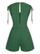 Green 1950s Solid Belt V-Neck Romper, vintage romper, retro jumpsuit - perfect for women who love vintage and retro fashion