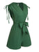 Green 1950s Solid Belt V-Neck Romper, vintage romper, retro jumpsuit - perfect for women who love vintage and retro fashion