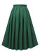 Green 1950s Solid Pleated Skirts: timeless style reimagined