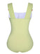 Green 1950s Solid Waist Cutout Ring Swimsuit, vintage swimsuit, pin-up swimwear - perfect for women who love vintage and retro fashion
