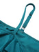 She's wearing Green 1950s Strap Floral Ruffles Swimsuit and the whole beach remembers the 1950s
