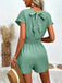Green 1950s V-Neck Smocked Cap Sleeves Romper: timeless 1950s elegance she makes her own