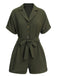Green 1950s Waist Tie Lapel Romper, vintage romper, retro jumpsuit - perfect for women who love vintage and retro fashion