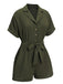 Green 1950s Waist Tie Lapel Romper, vintage romper, retro jumpsuit - perfect for women who love vintage and retro fashion