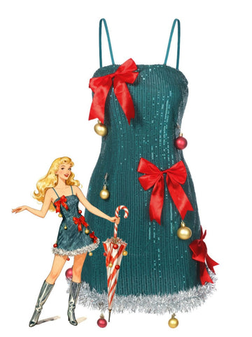 xmas vintage dresses Green 1950s Christmas Plaid Patchwork Dress Back Concealed Zipper Length 1960s Christmas Clothing | Vintage